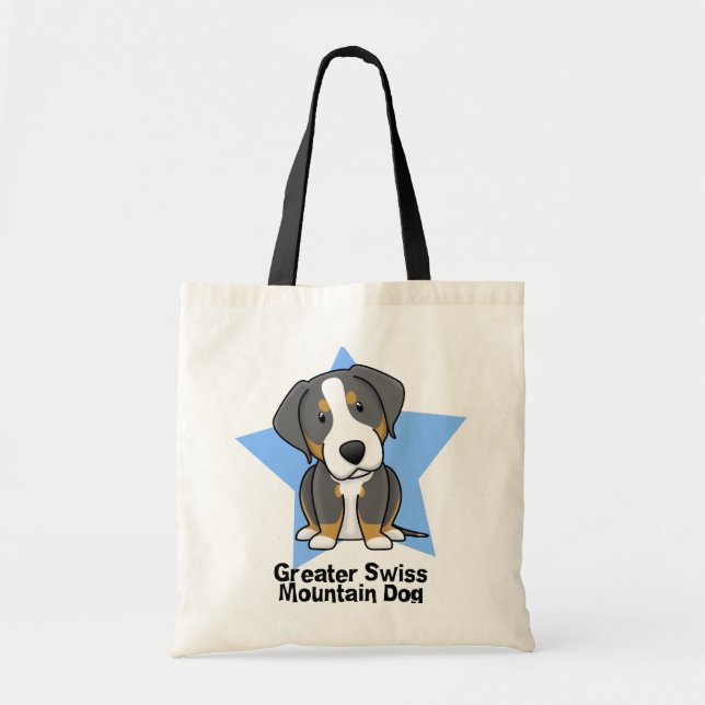 Kawaii Star Greater Swiss Mountain Dog Tote Bag (Front)