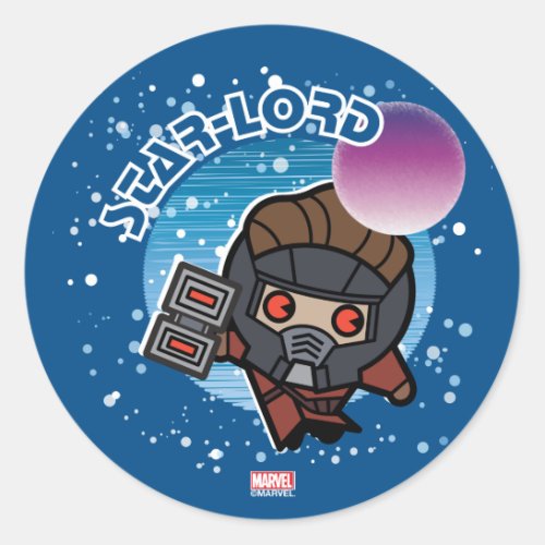 Kawaii Star_Lord In Space Classic Round Sticker