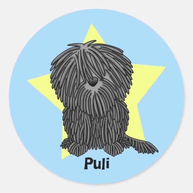 Kawaii Star Puli Classic Round Sticker (Front)