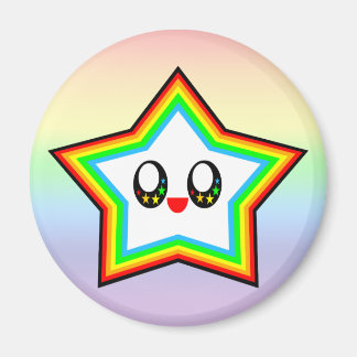 KAWAII STAR RAINBOW HAPPY FACE LUCKY MAGNET