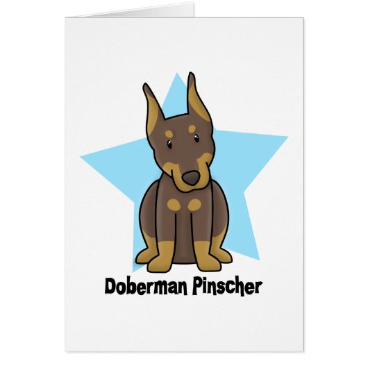 Kawaii Star Red Doberman Pinscher Cards (Front)