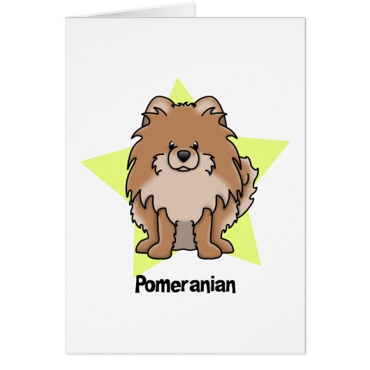 Kawaii Star Red Pomeranian Cards (Front)