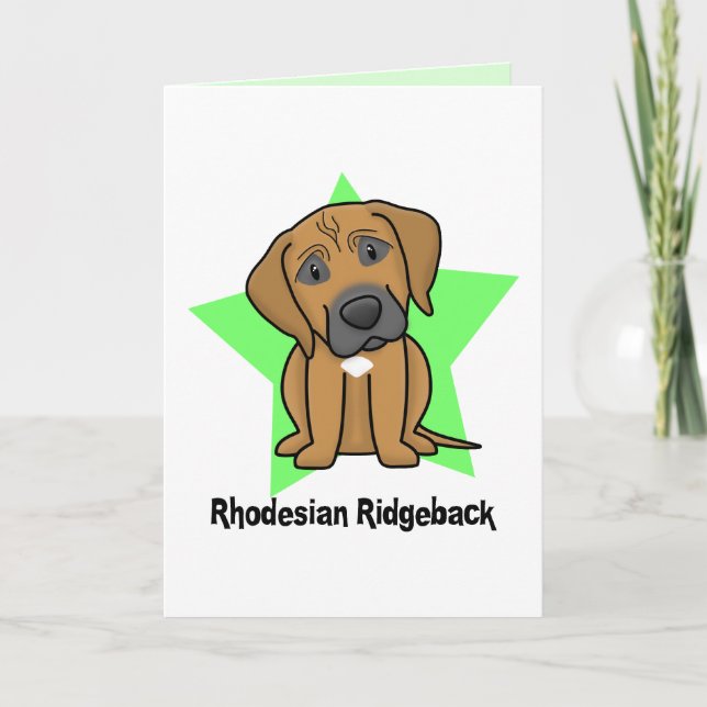 Kawaii Star Rhodesian Ridgeback Card (Front)