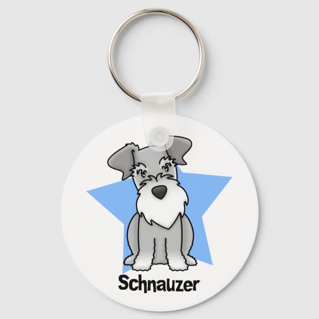 Kawaii Star Schnauzer Keychain (Front)
