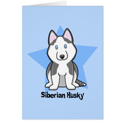 Kawaii Star Siberian Husky Cards (Front)