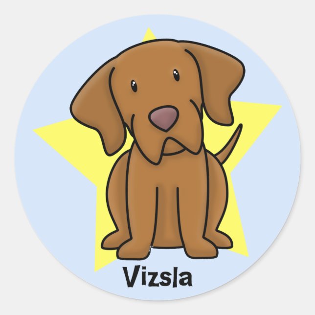 Kawaii Star Vizsla Classic Round Sticker (Front)
