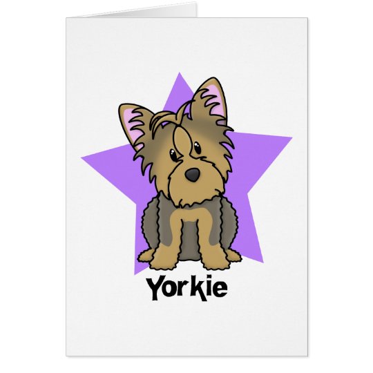 Kawaii Star Yorkshire Terrier Card