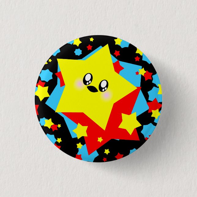 KAWAII STARS COSMIC BURST PINBACK BUTTON (Front)