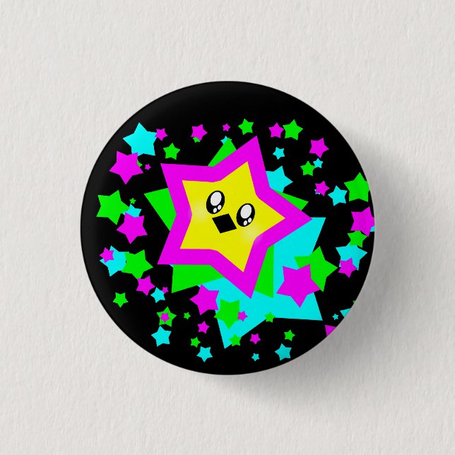 KAWAII STARS GALAXY BURST BUTTON (Front)