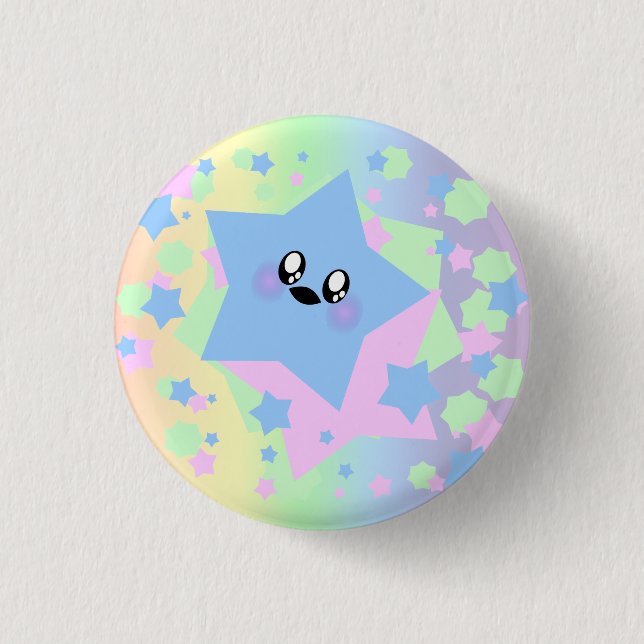 KAWAII STARS GALAXY BUZZ PINBACK BUTTON (Front)