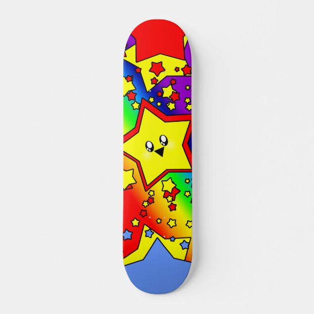 KAWAII STARS HAPPY COSMIC BLAST SKATEBOARD DECK (Front)