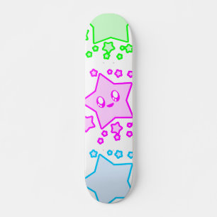 KAWAII STARS HAPPY SPACE FACE SKATEBOARD DECK
