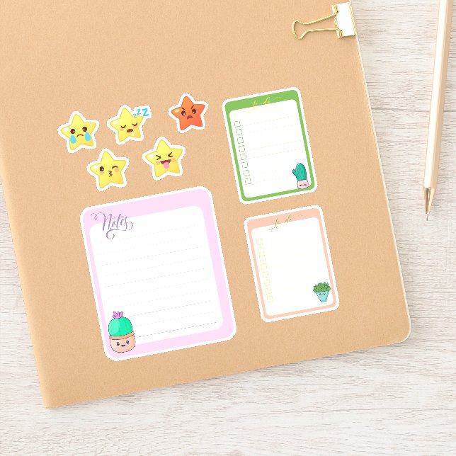 Kawaii Stars Notes To-Do Sticker (Notebook)