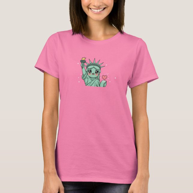 Kawaii Statue of Liberty T-Shirt (Front)