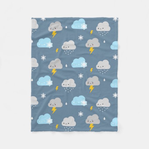 Kawaii Stormy Weather Fleece Blanket