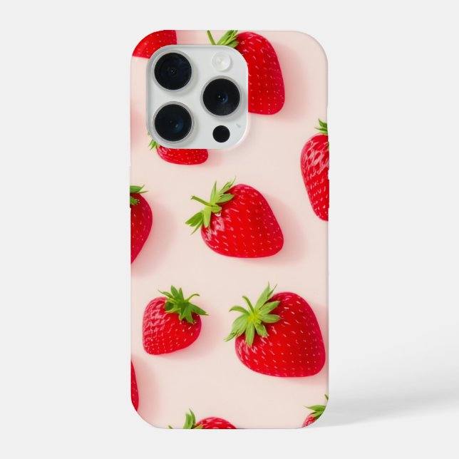 Kawaii Strawberry Aesthetic Pattern Phone Case (Back)