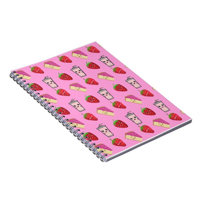 KAWAII STRAWBERRY AND CHEESECAKE NOTEBOOK (Right Side)