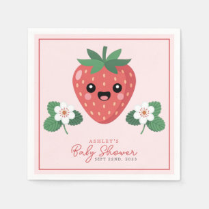 Kawaii Strawberry Baby Shower Napkins