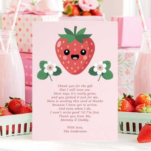 Baby Shower Favors 7 Kawaii Strawberry Baby Shower Thank You Card