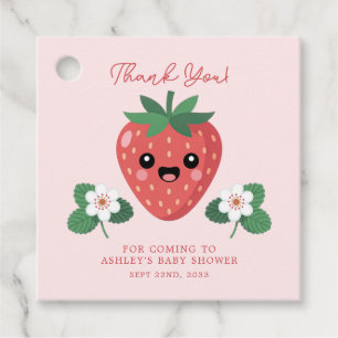 Kawaii Strawberry Baby Shower Thank You Favor Tags