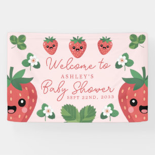 Kawaii Strawberry Baby Shower Welcome Banner