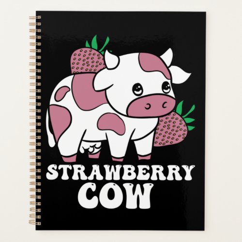 Kawaii Strawberry Cow Crazy Cow Lady Farm Animal Planner