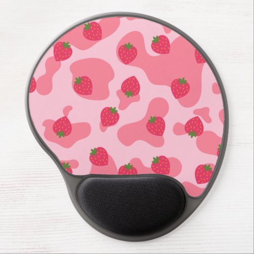 kawaii strawberry cow pattern gel mouse pad