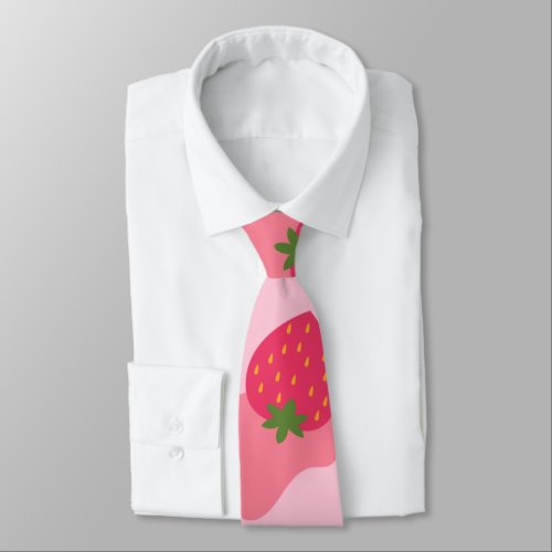 kawaii strawberry cow pattern neck tie