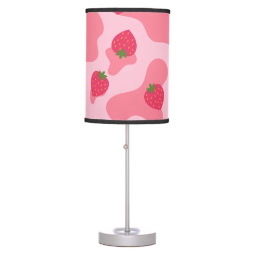 kawaii strawberry cow pattern  table lamp