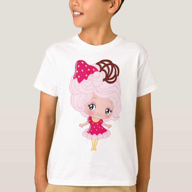 Kawaii Strawberry Delight Girl T-Shirt (Front)
