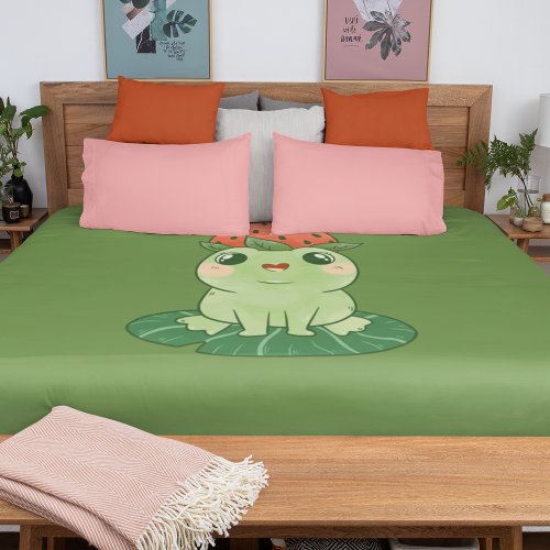 Kawaii Strawberry Frog Anime Duvet Cover