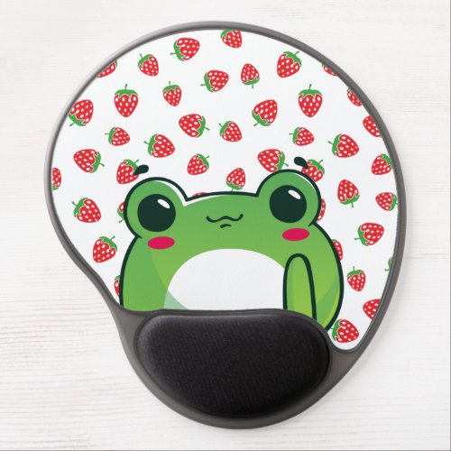 Kawaii Strawberry Frog  Gel Mouse Pad