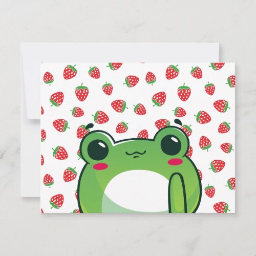 Kawaii Strawberry Frog  Invitation