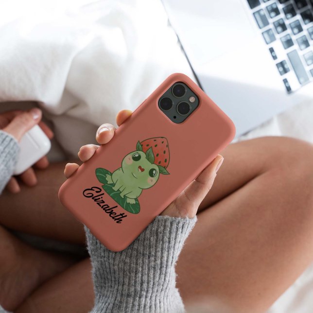 Kawaii Strawberry Frog Personalized Case-Mate iPhone Case (Creator Uploaded)