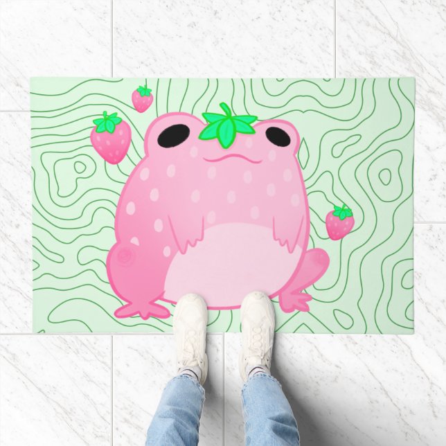Kawaii Strawberry Frog Softcore Doormat (Indoor)