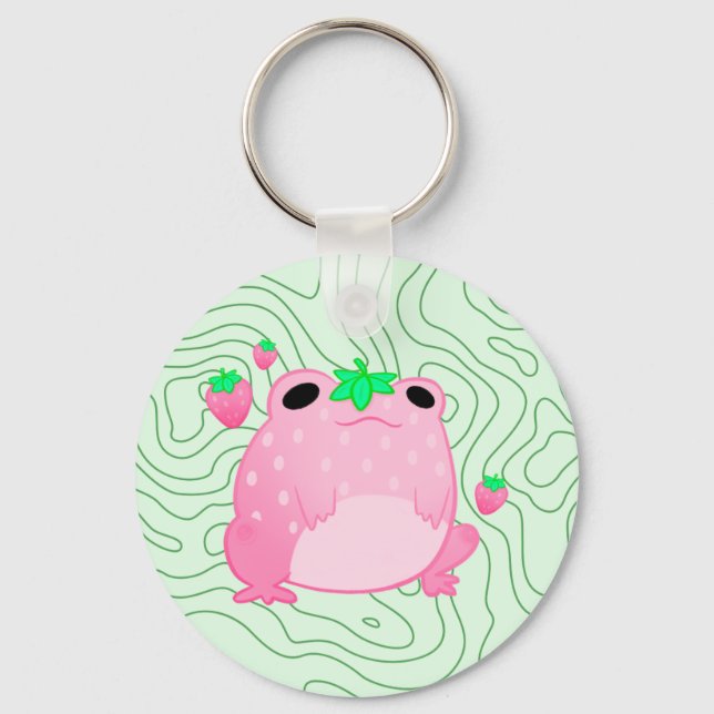 Kawaii Strawberry Frog Softcore Keychain (Front)