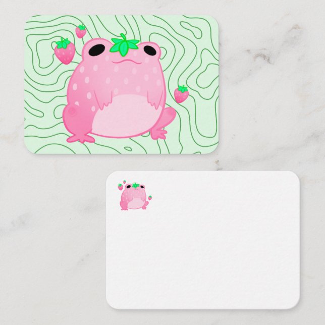 Kawaii Strawberry Frog Softcore Note Card (Front/Back)