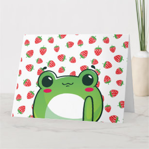 Kawaii Strawberry Frog  Thank You Card