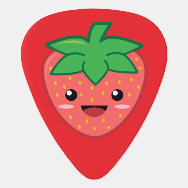 Kawaii Strawberry Guitar Pick (Front)