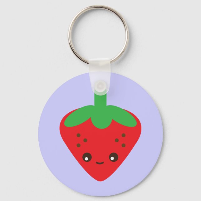 Kawaii Strawberry Keychain (Front)