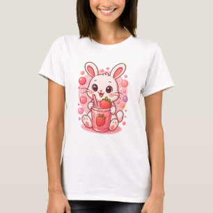 Kawaii Strawberry Milk Bunny – Cute Pink Rabbit T-Shirt