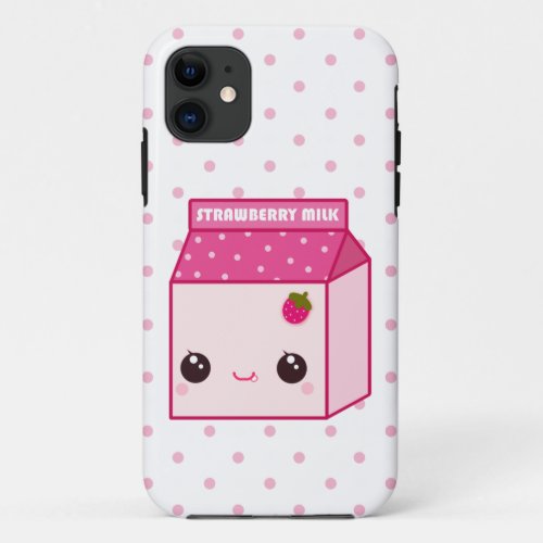 Kawaii strawberry milk carton iPhone 11 case
