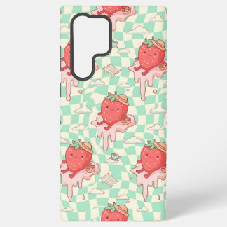 Kawaii Strawberry Picnic Pattern Samsung Galaxy S22 Ultra Case
