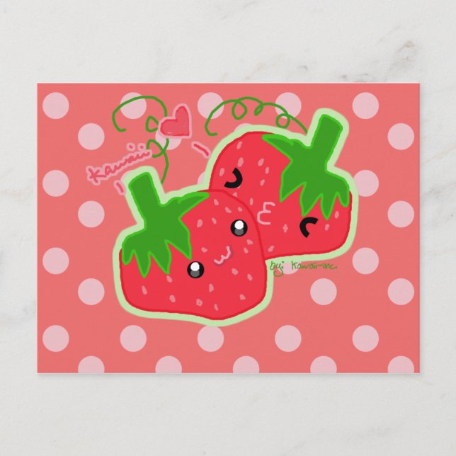 Kawaii Strawberry Postcard (Front)