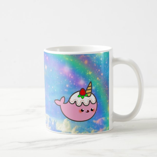Kawaii Strawberry Shortcake Narwhal Coffee Mug (Right)
