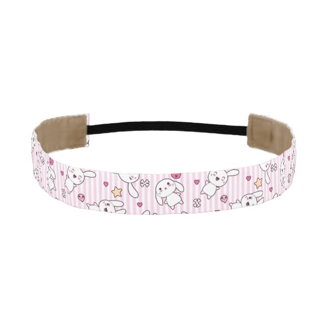 kawaii stripes pattern athletic headband (Front)
