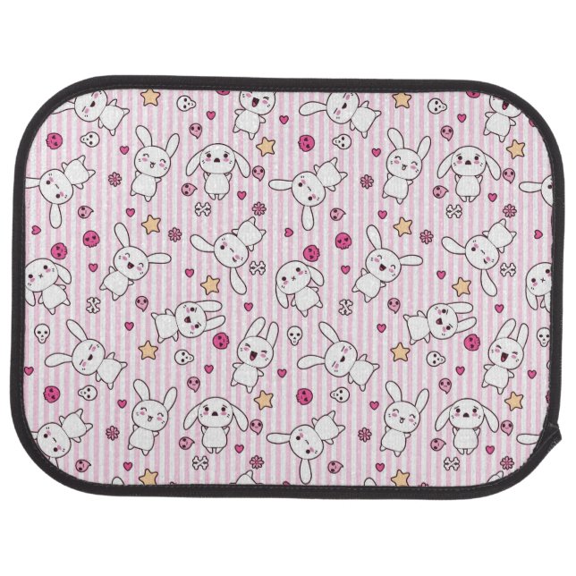 kawaii stripes pattern car mat (Rear)
