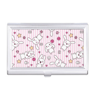 kawaii stripes pattern case for business cards