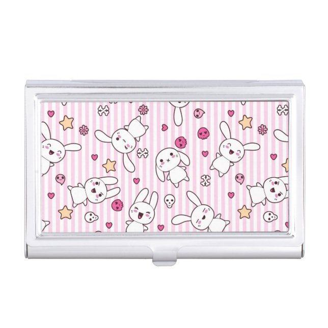 kawaii stripes pattern case for business cards (Front)