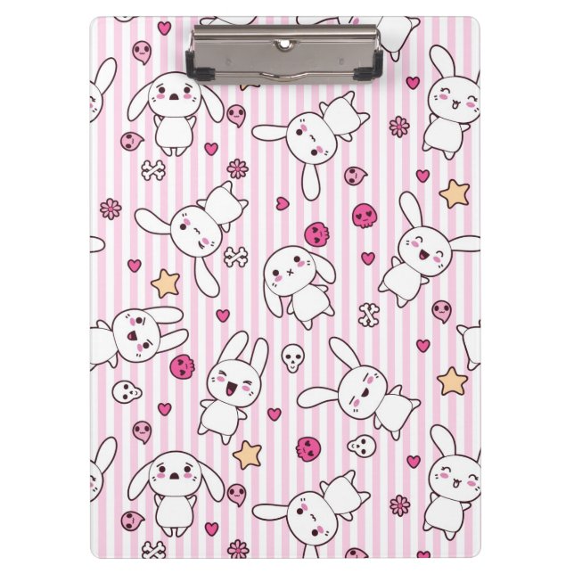 kawaii stripes pattern clipboard (Front)